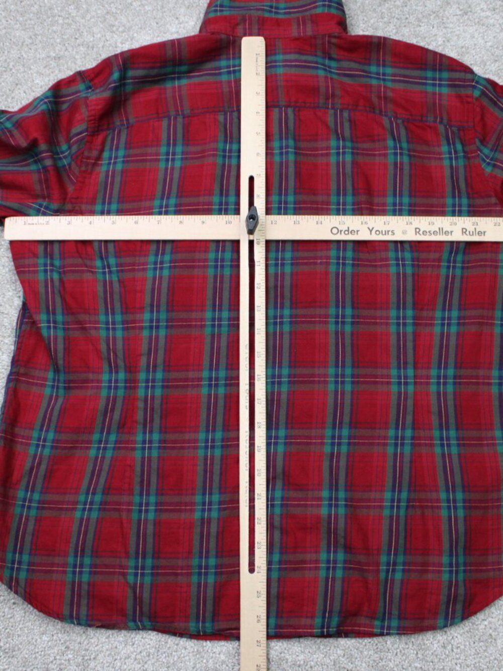 Chaps Classics Shirt Womens 2XL Red/Green Plaid Gold Buttons Cotton Long Sleeve - Picture 8 of 11